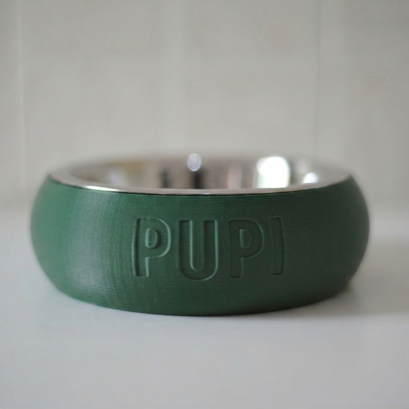 Ciotola Personalizzata per Cani Tonda Rialzata Verde - Fourzampe